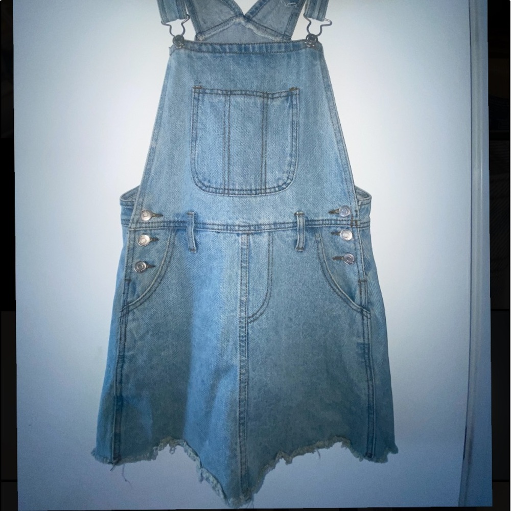YJ New Price Denim Overalls Mini Dress